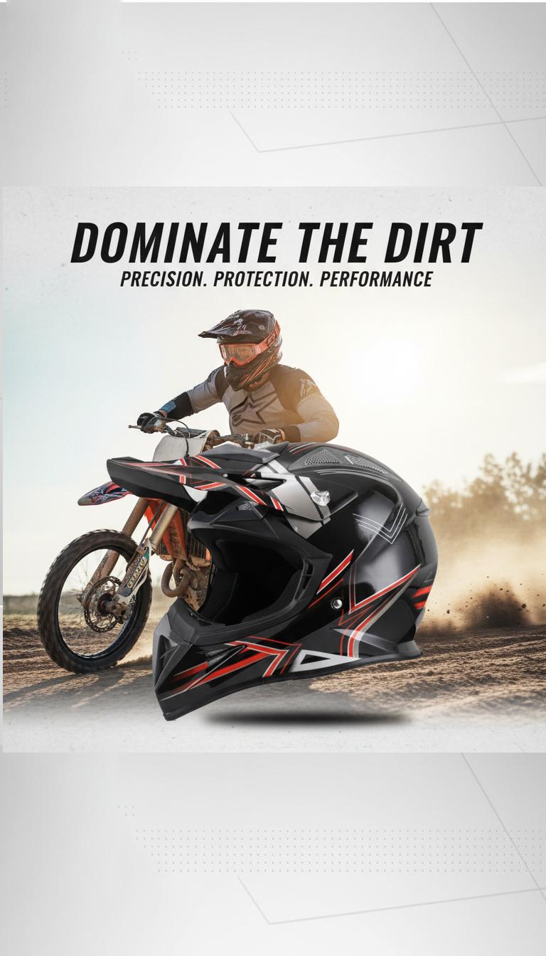 2026 Trend DOT Certified Full Face Dirtbike Helmet - Lightweight, Breathable Off-Road Biker Motocross Helmet with Adjustable Straps, Chinstrap for Adults/Youth, Full Face Helmet
