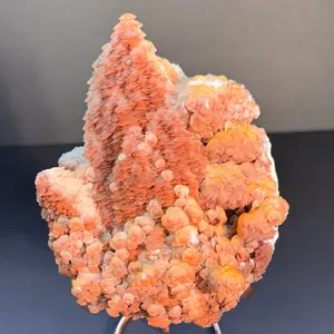 Red and gold pagoda calcite cluster