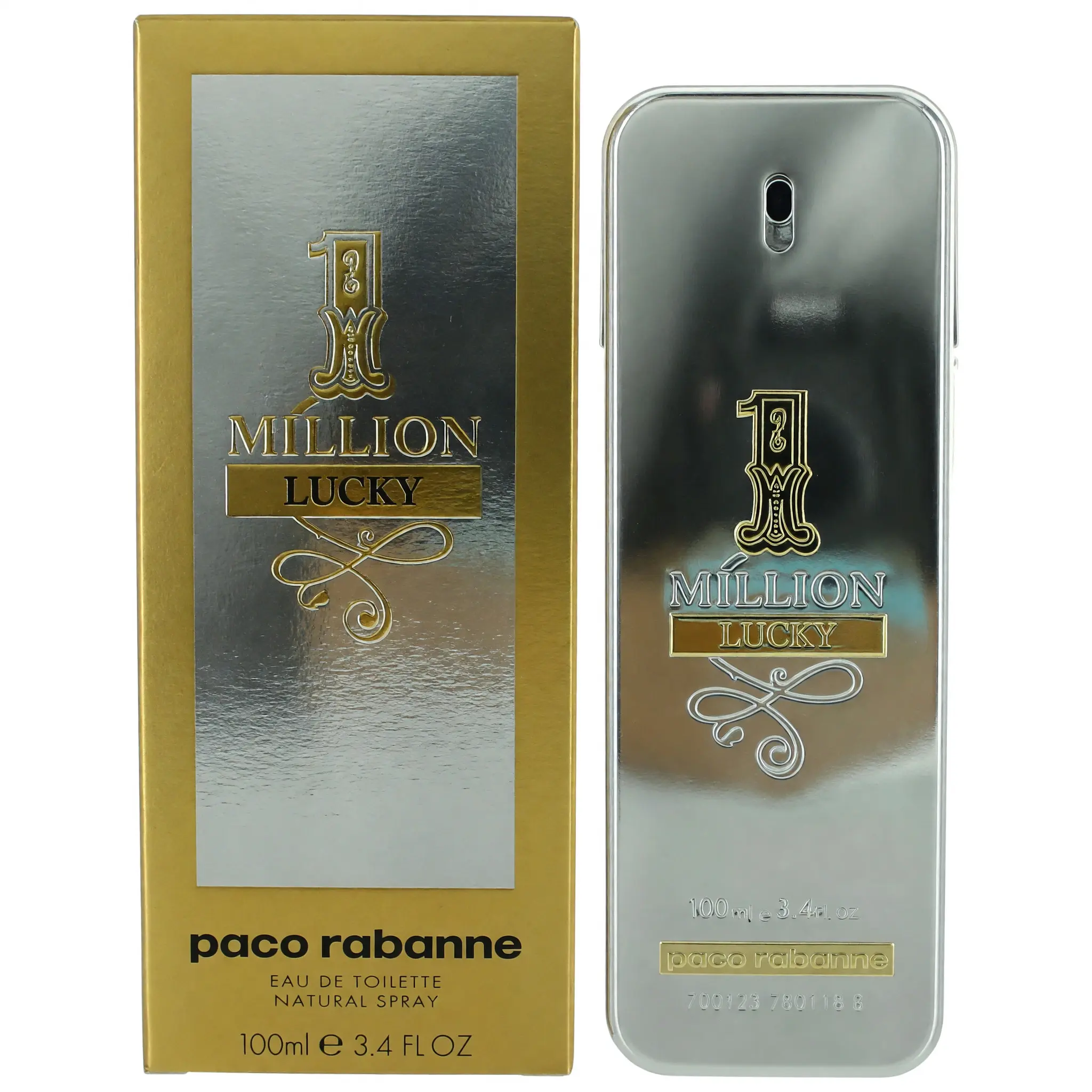 1 Million Lucky by Paco Rabanne, 3.4 oz EDT Spray for Men Parfum Sprays Luxurious Liquid Scent Lasting Scent Original Scent Daily Wear Perfumes Fragrance Long Lasting