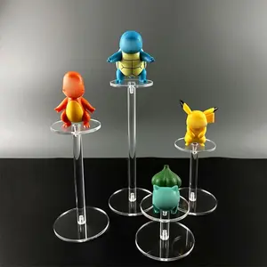 3pcs Round Display Stand Transparent Acrylic, Handheld Figures Showcase Holder, Cosmetic Perfume Storage Rack, Jewelry Organizer