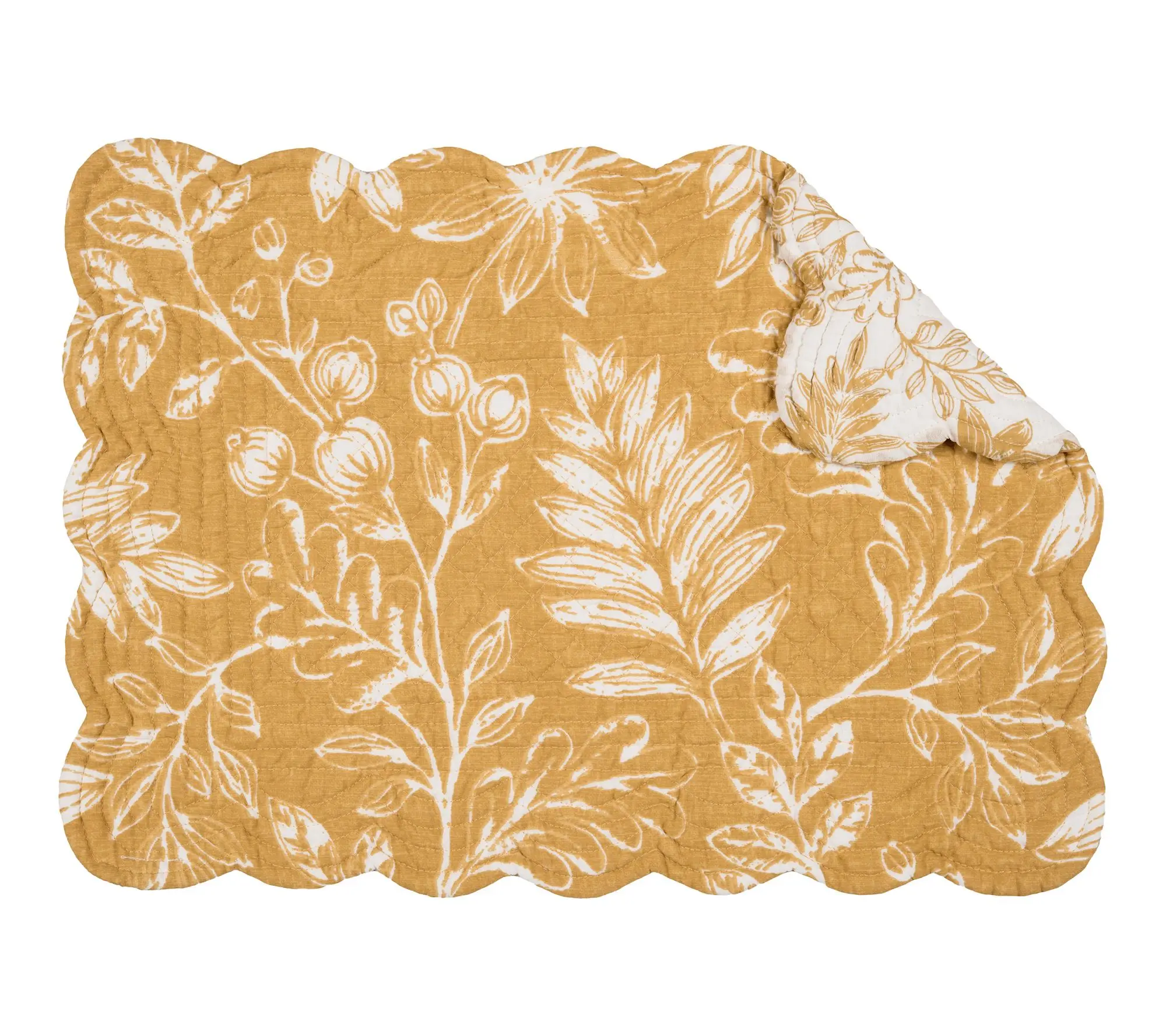 Everview Gold Cotton Set of 6 Cloth Placemats by Valerie