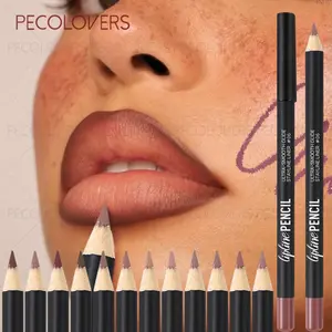 12pcs/set Matte Nude Lip Liner, Stackable, 3D Lip Shape, Highly Pigmented, Create A Variety of Color Makeup for Your Lips