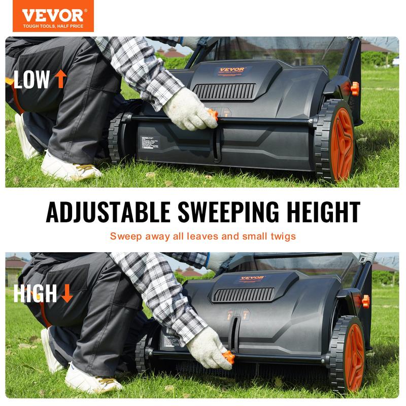 VEVOR Push Lawn Sweeper 21-Inch Leaf & Grass Collector with 3.5 cu. ft. Mesh Collection Hopper Bag,  , 2 Spinning Brushes & Strong Rubber Wheels VEVOR Super Brand Day