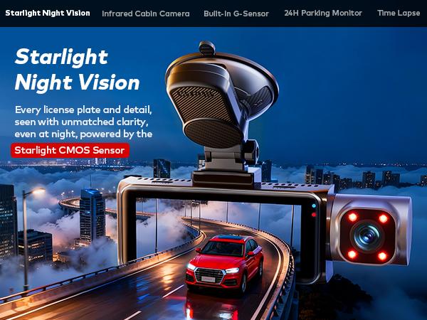 TERUNSOUL 4K Dual Dash Cam with Front-Rear Camera Options, Triple Camera Variant, GPS, 5GHz WiFi App Control, 128GB Card Included, Night Vision, 24H Parking Mode dashcam sohochic TERUNSOUL 4K Dual Dash Cam with Front-Rear Camera Options, Triple Camera Variant, GPS, 5GHz WiFi App Control, 128GB Card Included, Night Vision, 24H Parking Mode dashcam sohochic