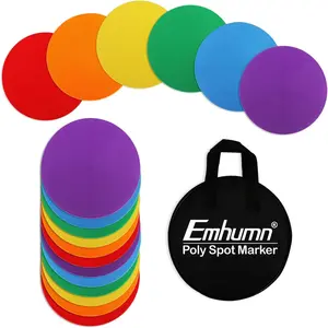 4inch & 9inch Poly Spot Markers for Agility Dot for Gym/PE Training, Dance, 6/12/ Pcs Round Multiple Color & Size Rubber Non-Slip Spot Marker for Games, Floor Dots and Sport Activities