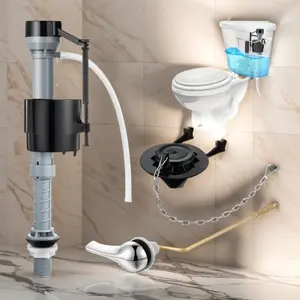 Universal Toilet Tank Replacement Kit, Include Toilet Fill Valve 2 Inch Low Flow Toilet Rubber Flapper High Performance Tank Water Valve Replacement Tool