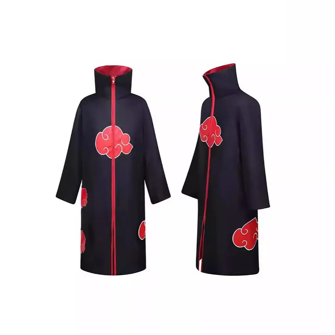 Akatsuki Cosplay Costume from Naruto, Anime Character Cloak Outfit, Red Cloud Robe Costume for Halloween, Anime Convention & Costume Party