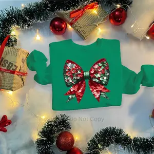 Santa Sequin Bow DTF Transfer ONLY