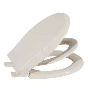 GARVEE Round Toilet Seat 17'' with Built-In Toddler Seat, Soft Close, Slow Close Mechanism with Magnets, Fits Both Adult and Toddler, Easy Installation and Release, Almond Color