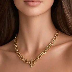 18K Gold Plated Waterproof Stainless Steel Chain Necklace