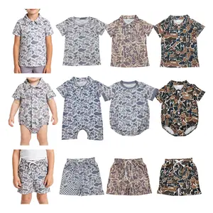 Camouflage printed baby kids clothes for outdoor boy summer wear