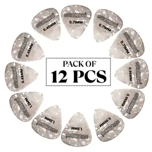 5 Core Guitar Picks 12 Piece Celluloid Light Medium Heavy Extra Heavy for Acoustic Electric Guitars