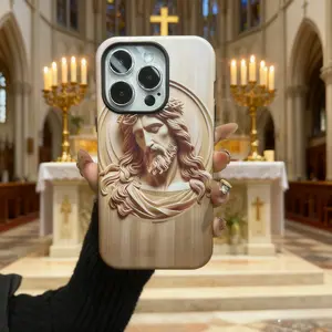 Film 2-in-1 Soft Case with God Design and Raised Lens Protection for iPhone