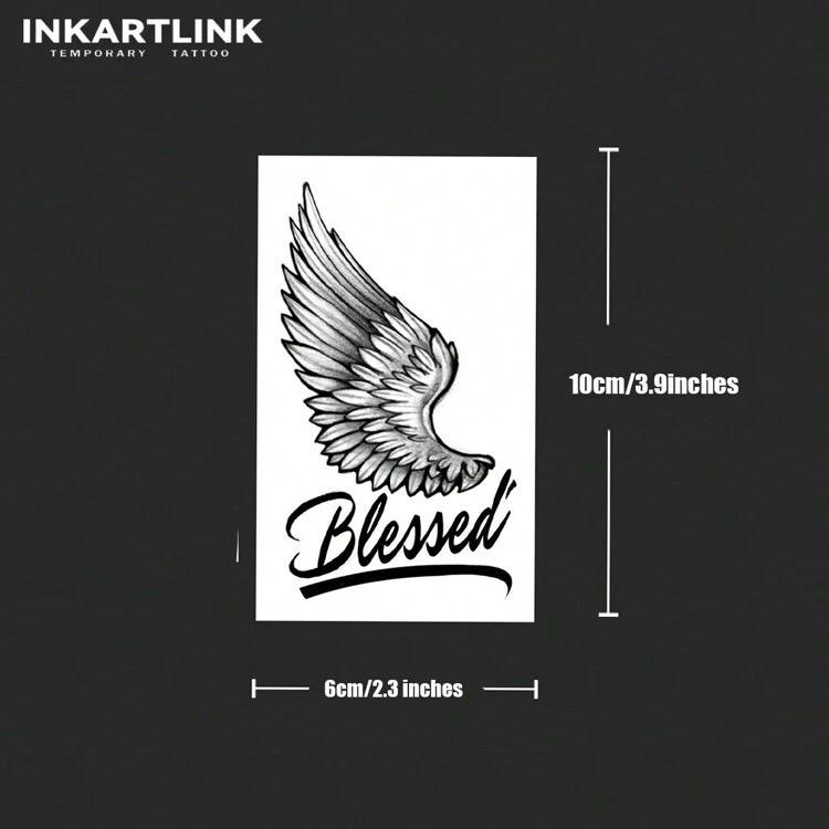 Tattoo, Semi-Permanent Tattoo, Angel, Temporary Tattoo, Long-Lasting, Fake Tattoo, Waterproof, Authentic Tattoo Appearance, Plant-Based