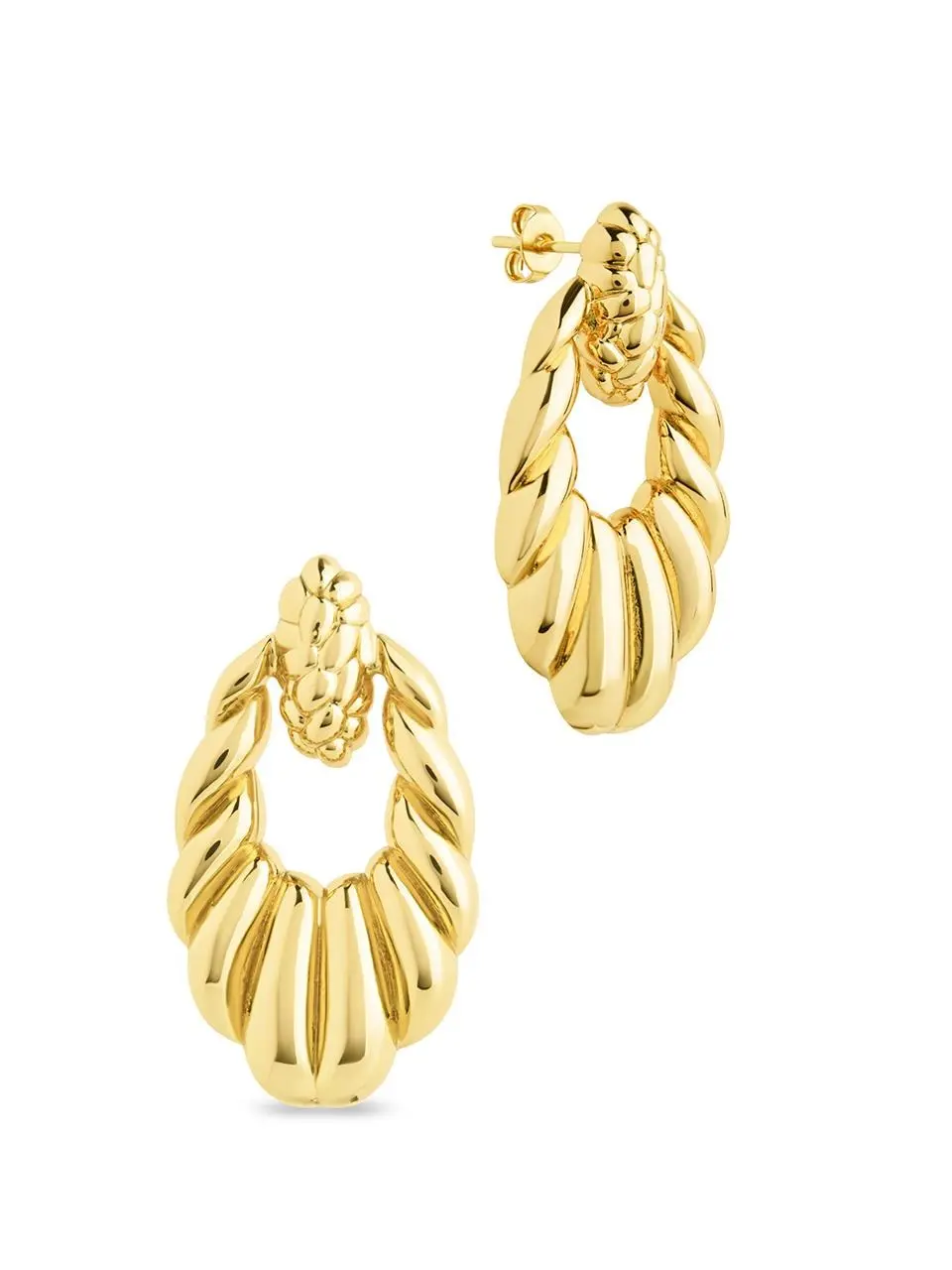 Enid Textured Door Knocker Stud Earrings