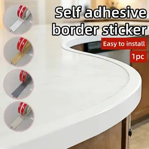 1 Roll of Flexible PVC Wall Corner Protection Strip, 3mx4cm Molded Border Decoration Strip, Interior Moulding Trim, Peeling and Pasting Corner Protector, Three in One Design, Suitable for Tile/wall Corner and Furniture Protection