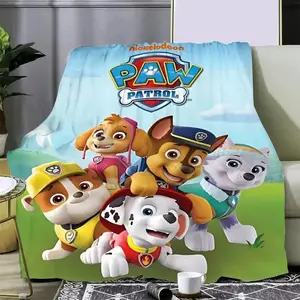 Funny Blanket Cute P-Patrols Cartoon P-PAWs Printed Blanket Picnic Blankets Warm Blanket Soft Comfortable Blanket Home Travel Birthday Gift Christmas Present