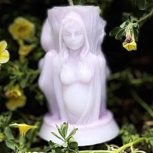 Triple Moon Goddess candle