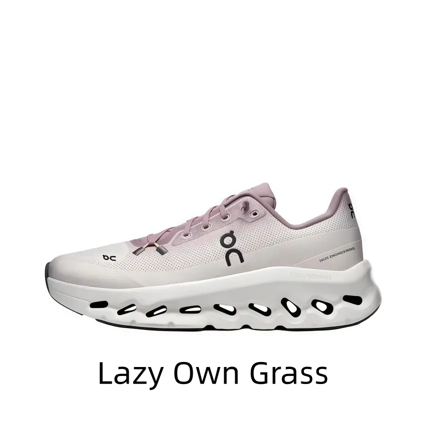 Gradient Light Pink White Hollow Out Chunky Running Sneakers For Women Ultra Breathable Knit Mesh Upper, Shock Absorb Hollow Cushion Platform Walking Shoes Lightweight Non Slip Athletic Trainers For Gym Jogging Daily Street Wear
