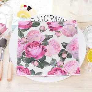 20pcs/pac 33*33cm Food-grade Colorful Printing Napkin Paper Facial Tissue Paper Wedding Paper Placemats for Party Decoration