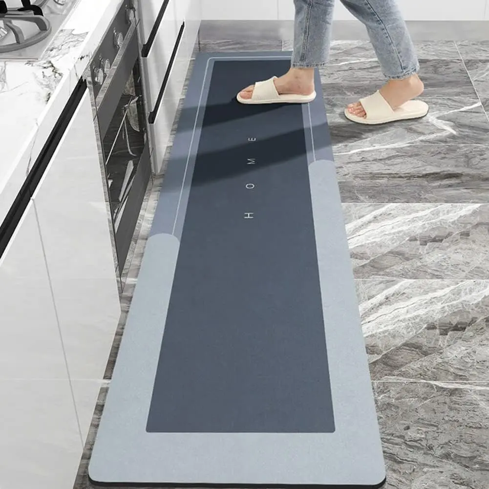 Super Absorbent Bath Mat - Quick Dry Thin Bathroom Rug with Non-Slip Rubber Backing, Waterproof Shower Mat for Sink, Bathtub & Tile Floors Bathmat
