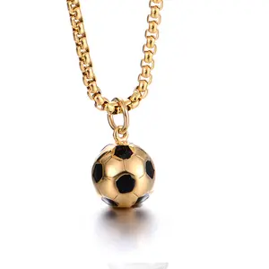 Men's World Cup Soccer Necklace – Stylish Football Pendant Chain, Trendy Sports Jewelry