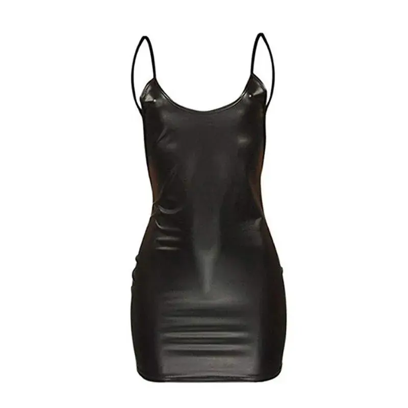 Sexy faux leather dress backless party club short dress solid black wet look latex bodycon push up bra mini dress body con - TikTok Shop Sexy faux leather dress backless party club short dress solid black wet look latex bodycon push up bra mini dress body con - TikTok Shop