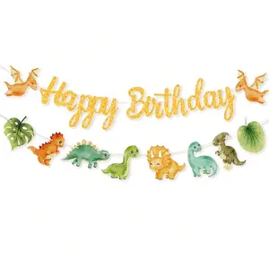 Dinosaur Party Decorations, Happy Birthday Banner, Boys Birthday Banner, Dino Party Supplies, Perfect for Kids Parties