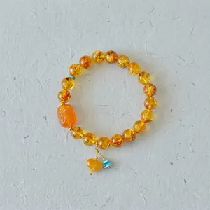 Amber 'Money Flower' Abundance Bracelet