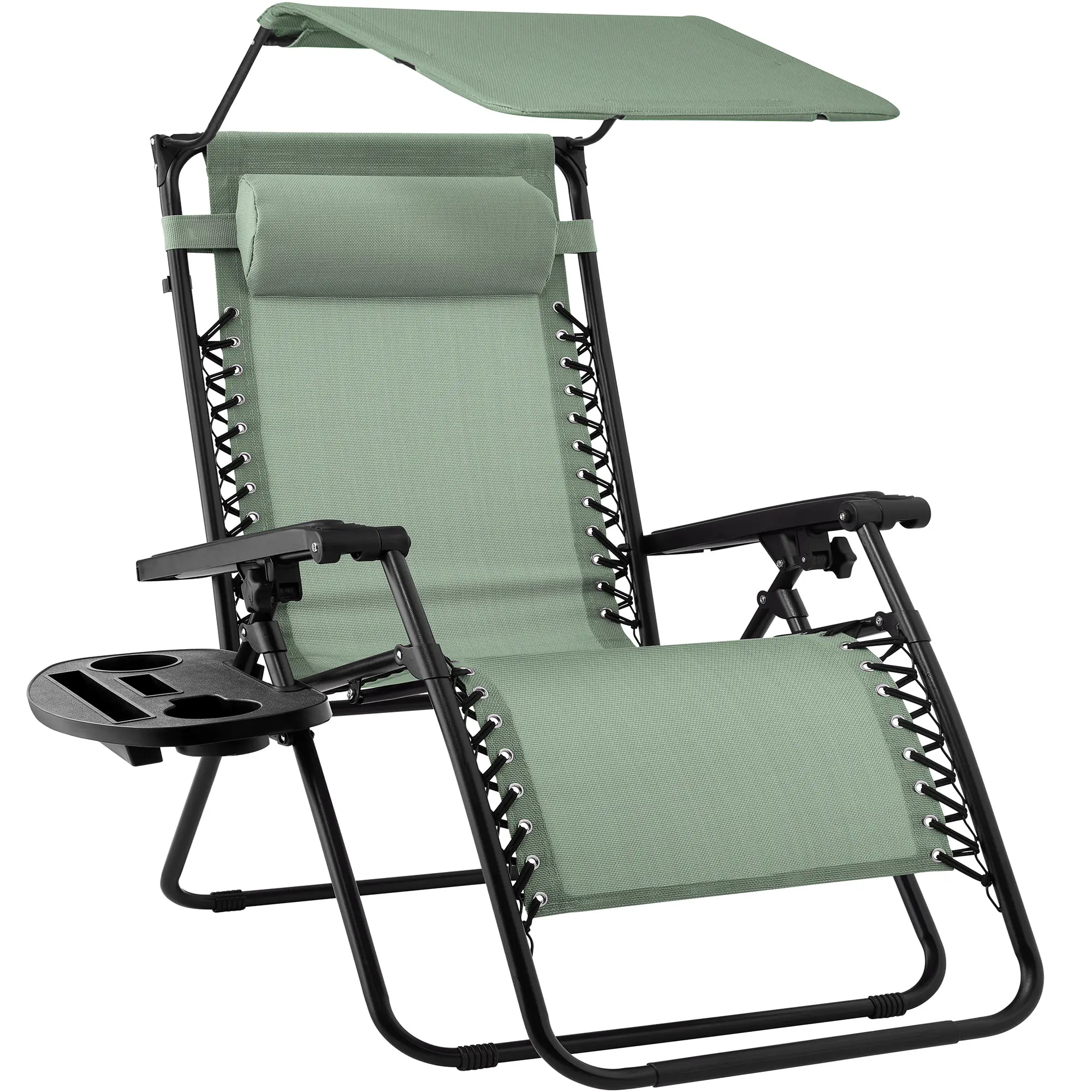 Best Choice Products Folding Zero Gravity Recliner Patio Lounge Chair w/ Canopy Shade, Headrest, Tray Best Choice Products Folding Zero Gravity Recliner Patio Lounge Chair w/ Canopy Shade, Headrest, Tray