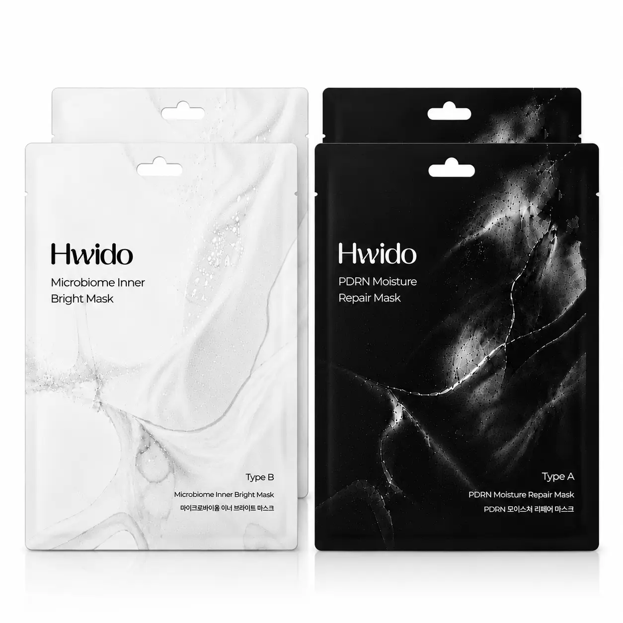 Hwido PDRN x Microbiome Dual Therapy Mask Set, Korean Facial Sheet Mask for Hydration, Skin Barrier Support, Elasticity Care, & Moisture Repair