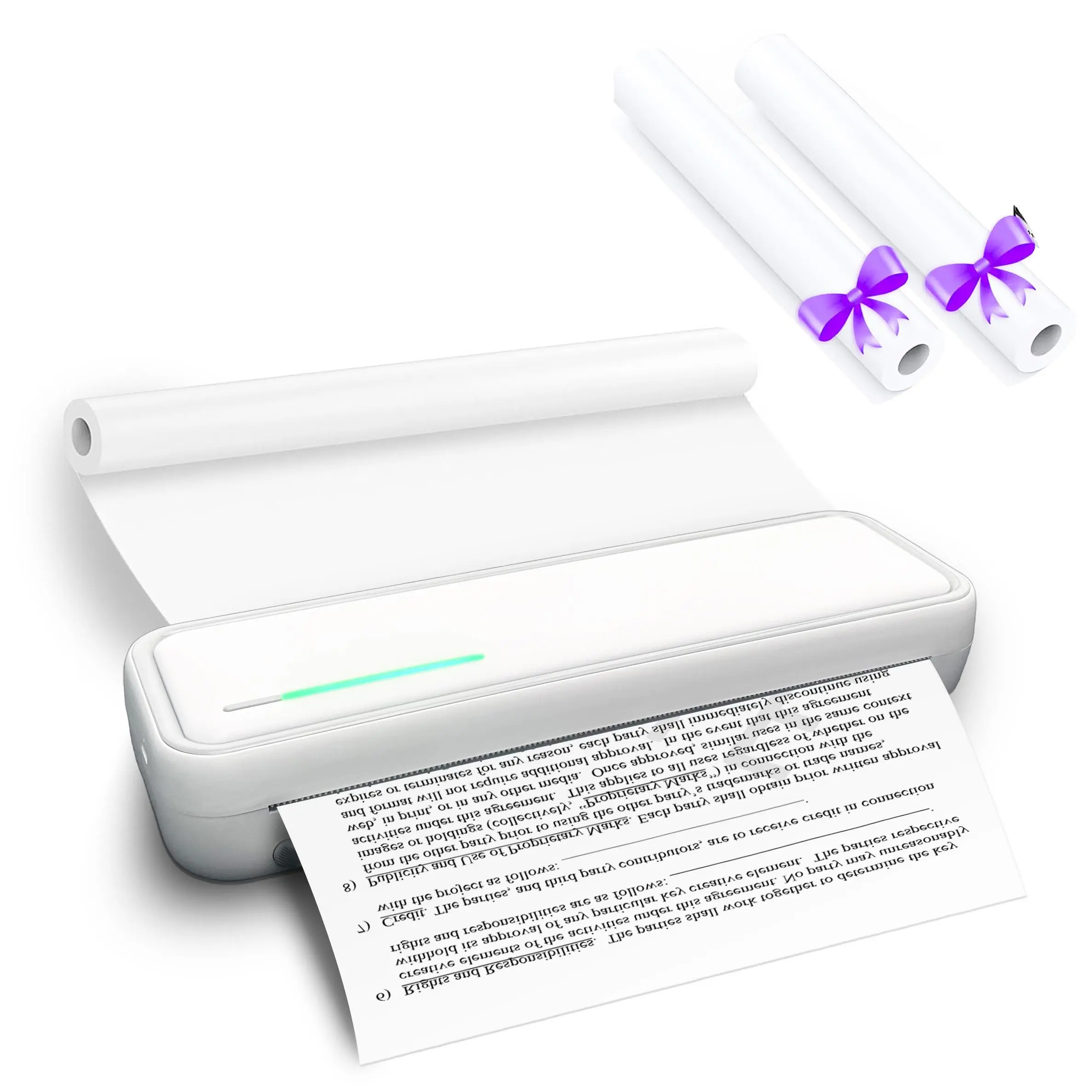 White Printer + 3 Rolls of Paper