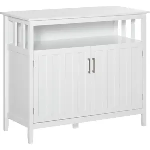 Sideboard Buffet Cabinet, Kitchen Cabinet, Coffee Bar Cabinet with 2 Doors and Adjustable Shelves for Entryway Living Room, White Sideboard against the wall living room sideboard dining room storage cabinet kitchen cabinet cupboard