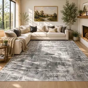 YIHOUSE Neutral Vintage Washable Area Rug, Abstract Styled Large Size Rug for Living Room Bedroom Kitchen, Waterproof Stain Resistant Soft Skin‑Friendly, Pet Friendly, Multiple Color Options Decorative Rug carpet cool rugs rugs for room men