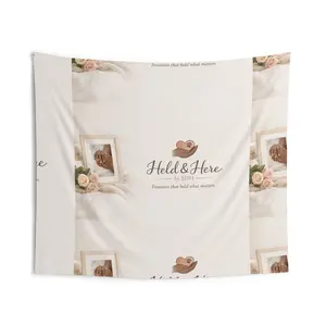 Memorial Photo Wall Tapestry — "Held & Here" Keepsake Design