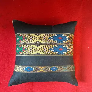 Ethiopian Saba Tilet Pillow Cushion Cover| 45CM X 45CM Cultural Habesha Home Decor| Habesha Linen Sofa pillow Cover