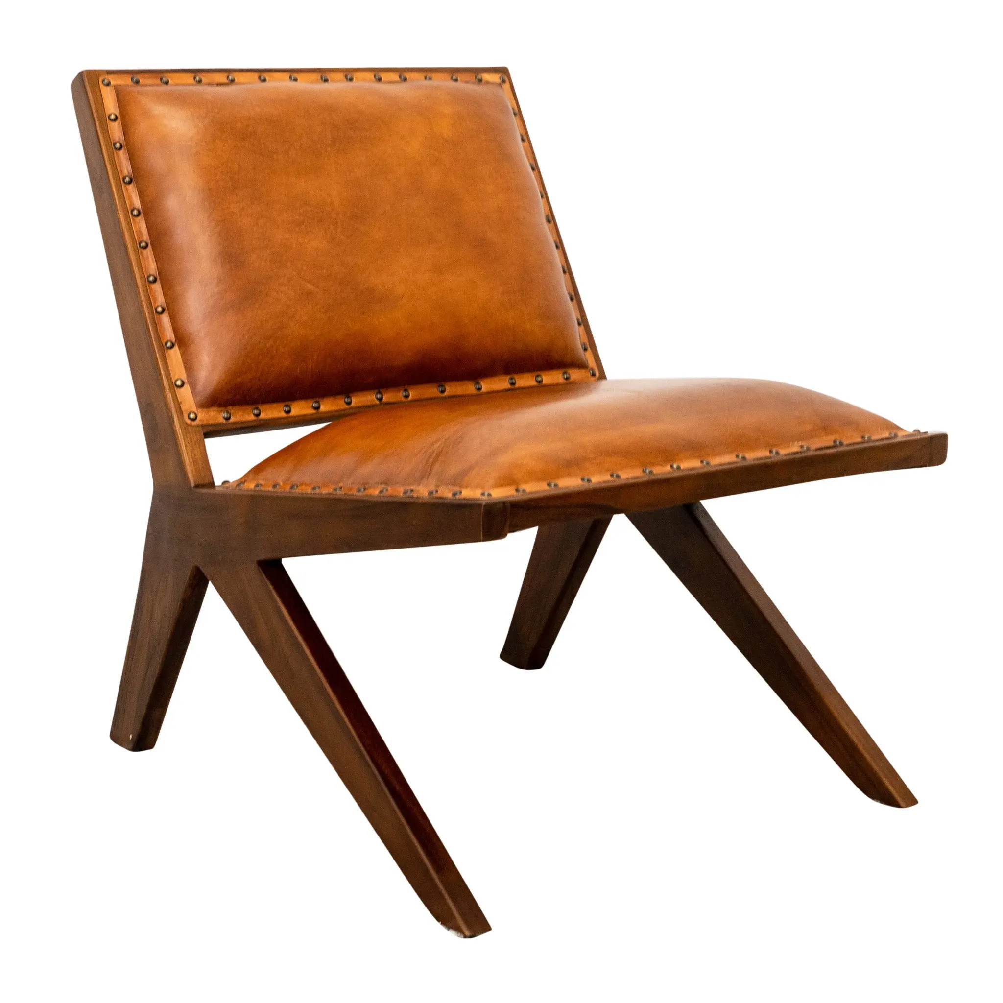 Samaloni Antique Tan Leather Lounge Chair Samaloni Antique Tan Leather Lounge Chair