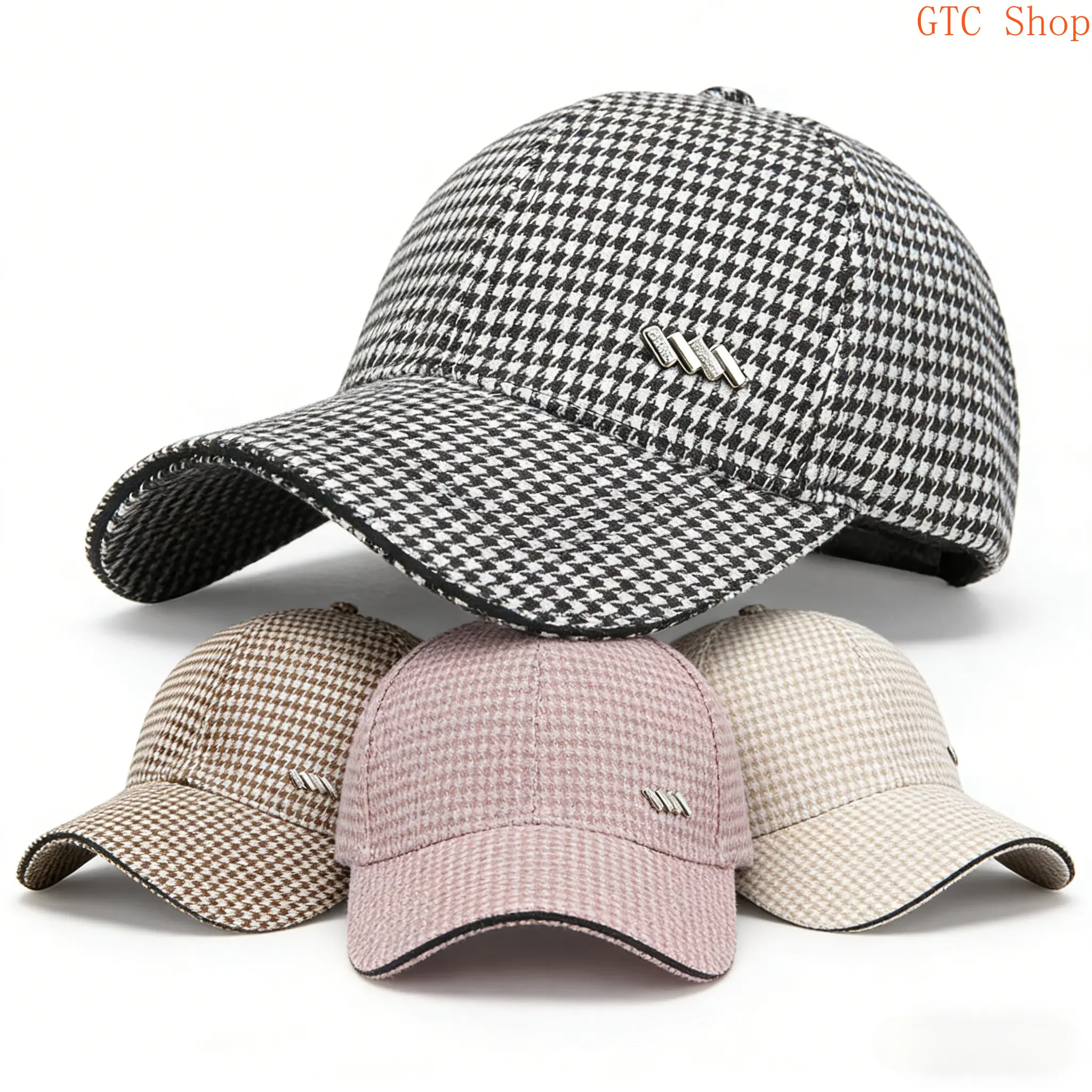 Houndstooth Casual Peaked Cap – Sunshade & UV Protection Sun Hat, Trendy Fashion All-Match Design, Lightweight Breathable & Durable, Versatile for All-Season Wear, Daily Outdoor, Travel, Street Style & Casual Daily Outfits