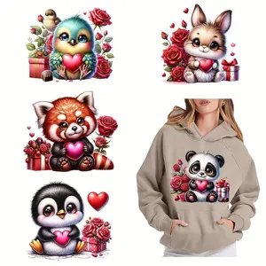 Cartoon Animal Pattern DTF Transfer Sticker, 6 Counts/set DIY Transfer Sticker, DIY Decorative Sticker for Clothes, Bags, Crafts, Gifts