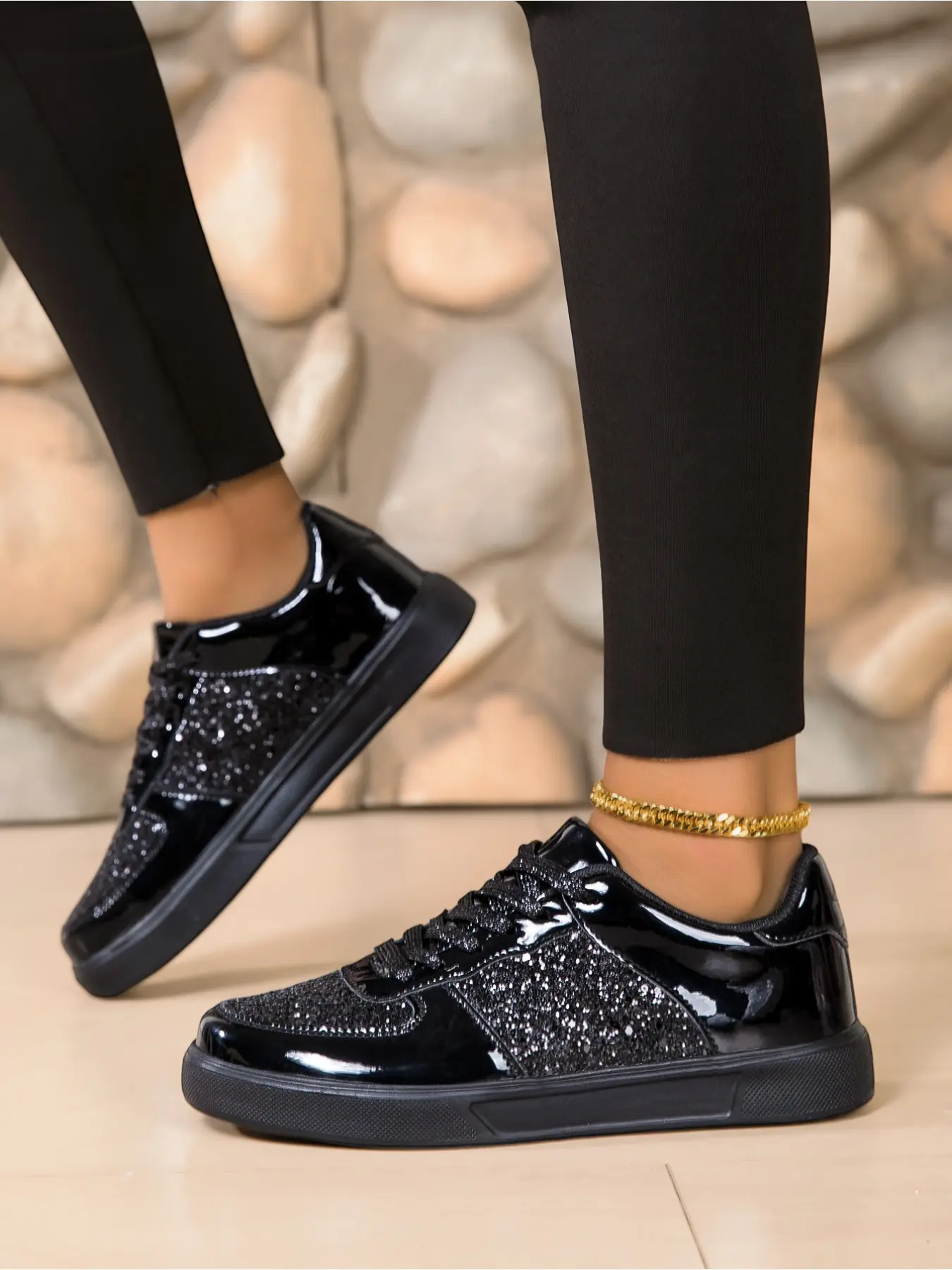 Fashion Sequin Low Top Women's Sneakers, Trendy Versatile Lightweight Casual Walking Trainer Shoes, Perfect for Daily Wear, Comfortable and Stylish
