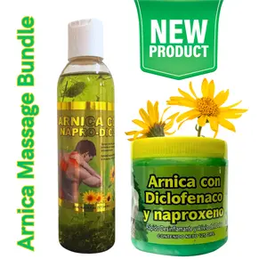 VIRAL Arnica Gel Napro+Diclo (4.23 oz) + Aceite Arnica con Hierbas 8oz – Herbal Muscle Massage & Recovery Gel – Soothing Natural Care