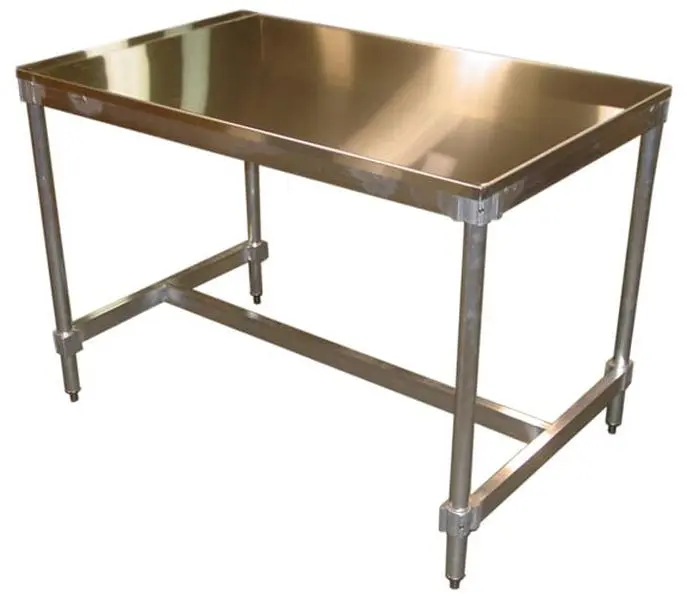 Commercial Kitchen Aluminium I-Frame Table - Stainless Top, User-Friendly, 29 lbs, 34-35.5x30x24 in