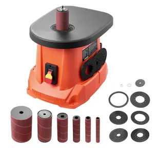 【DealsForYouDays】VEVOR Benchtop Oscillating Spindle Sander, 2400RPM, 5/8 Stroke, 6 Sleeves (1/2-3), 15.6x11.6 Cast Iron Worktable for Furniture Finishing, DIY Woodworking