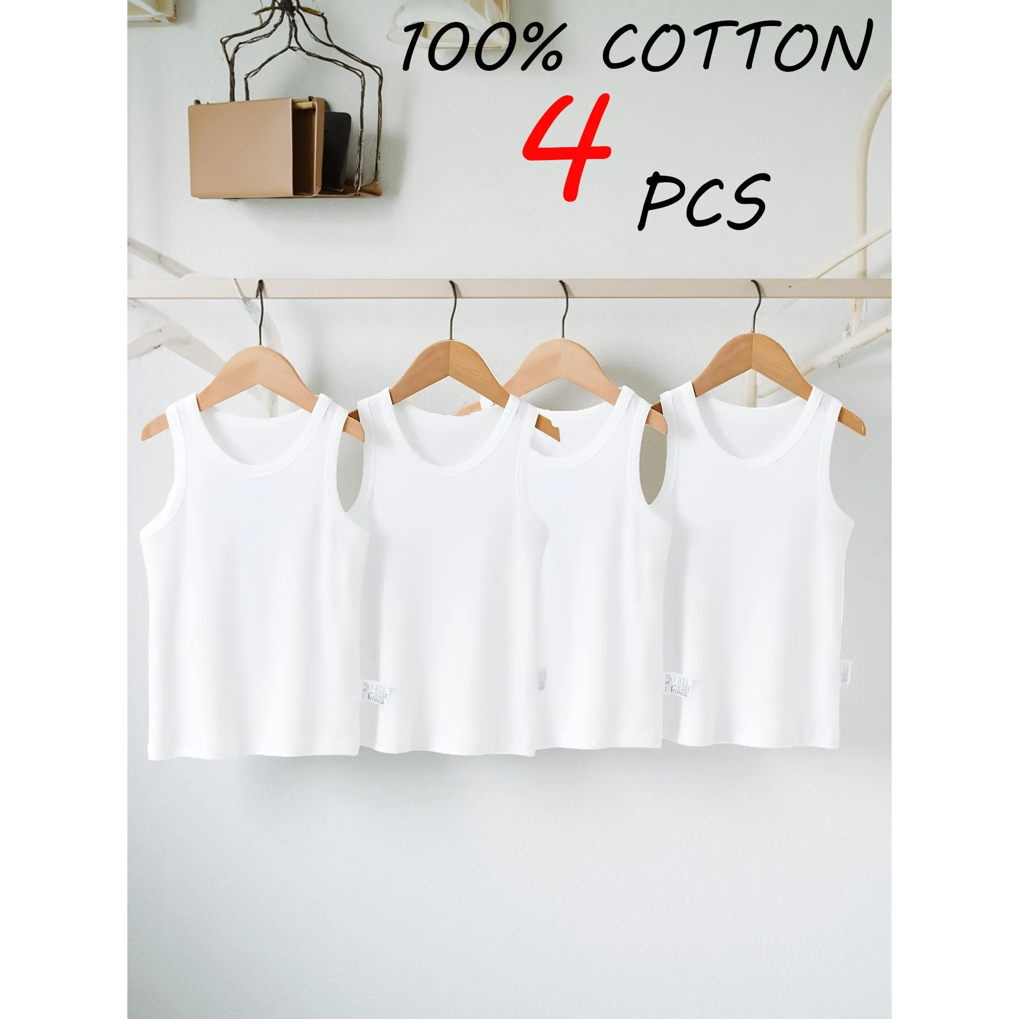 4-piece Mesh Solid-color Girls' Blouses for Pre-adolescent Girls Summer Plain Fashionable Comfortable Breathable Trendy Girls' Clothing