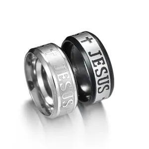 Jesus Cross Stainless Steel Ring - Versatile Design for Various Occasions