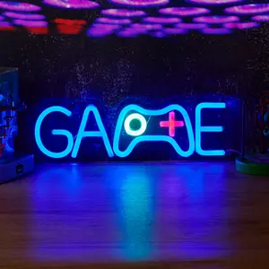 1PC GAME Led Neon Sign Light for fathersdaygifts Gameroom Playroom Gamepad Shaped Home Decorative Man Cave Boy Teens Room Wall Neon signs,Powered By USB
