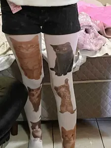 Spring and Autumn Fashion Casual Women's Socks Fashion Street Pantyhose Women's Socks Cute Cat Pattern Street Pantyhose Beautiful and Comfortable Socks Animal Socks