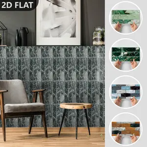 Nordic Brick Self-Adhesive Wall Stickers, 16 Pieces, 15x30cm, Waterproof Minimalist Home Decor, Universal Flat Wall Stickers