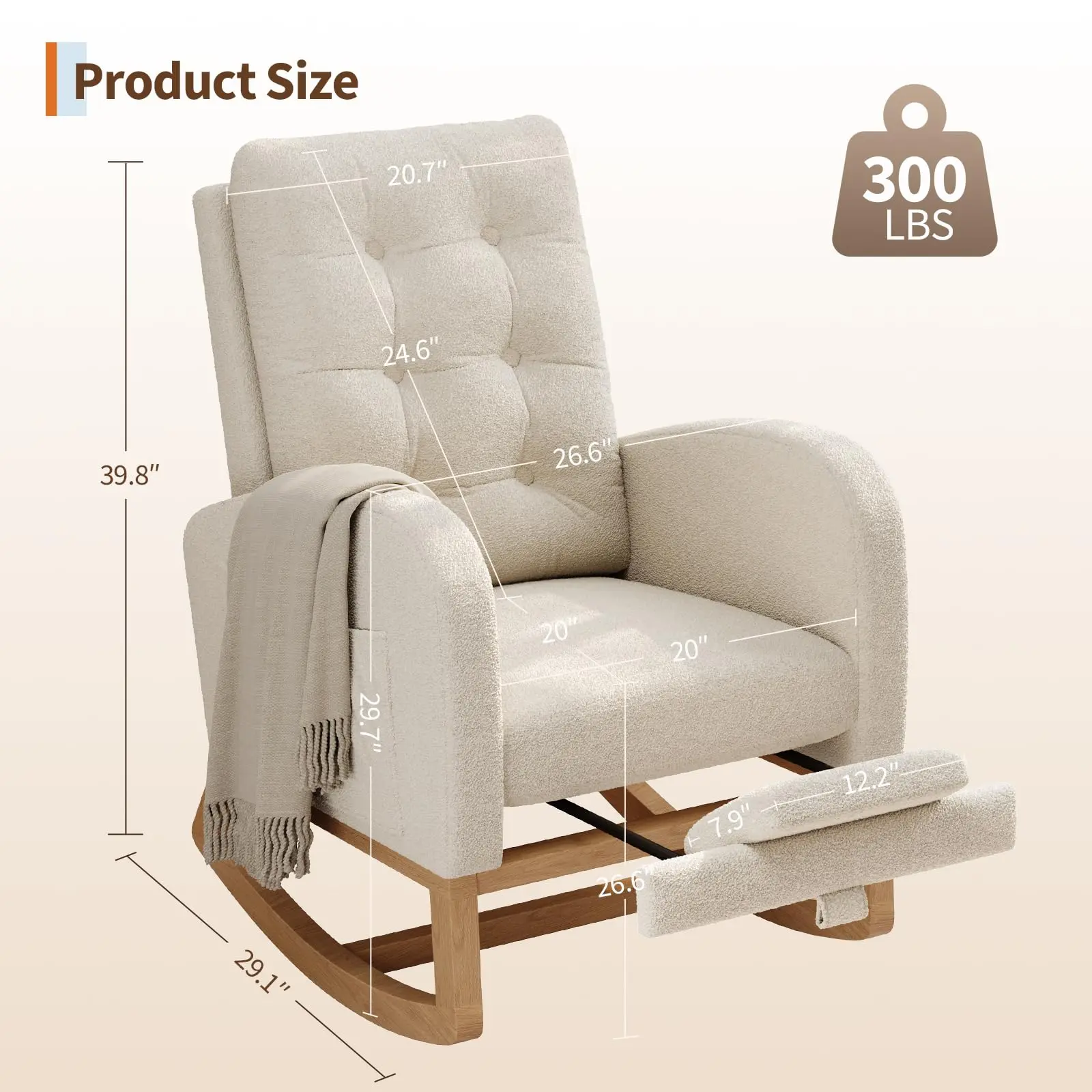 White lambswool with footrest