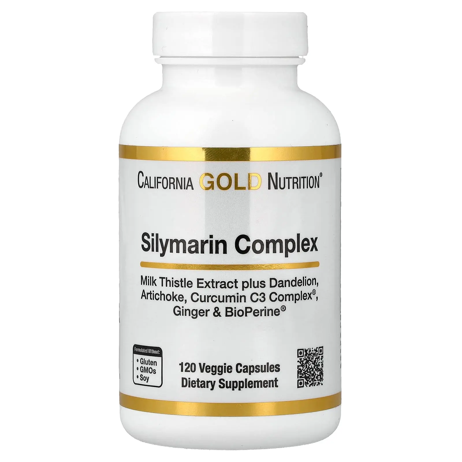 California Gold Nutrition Silymarin Complex, Milk Thistle Extract Plus Dandelion, Artichoke, Curcumin C3 Complex®, Ginger, and BioPerine®, 120 Veggie Capsules